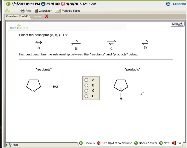 Solved Select the descriptor (A, B, C, D) that best