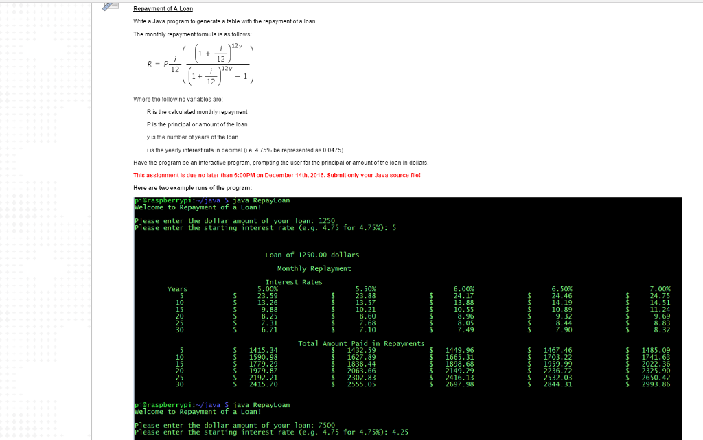Solved Write a Java program to generate a table with the | Chegg.com