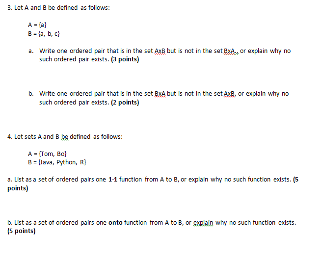 Solved Let A And B Be Defined As Follows: A = {a} B = {a, | Chegg.com