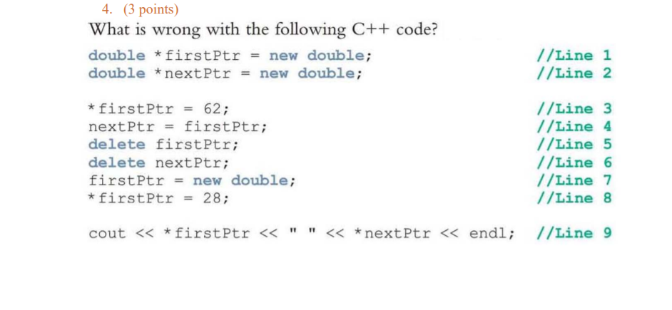 Solved 4. (3 points) What is wrong with the following C++ | Chegg.com