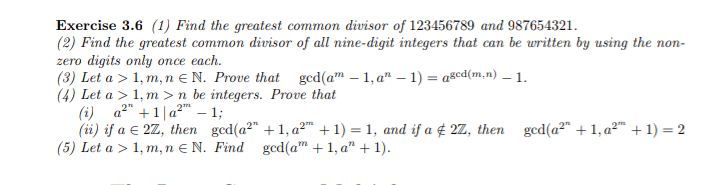 Solved the greatest common divisor of 123456789 and | Chegg.com