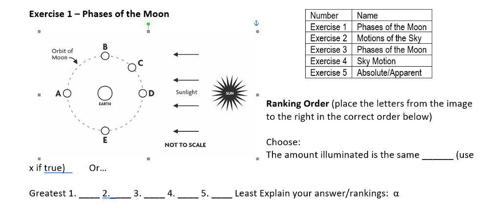 Solved Exercise 1 - Phases of the Moon Number Name Exercise1 | Chegg.com