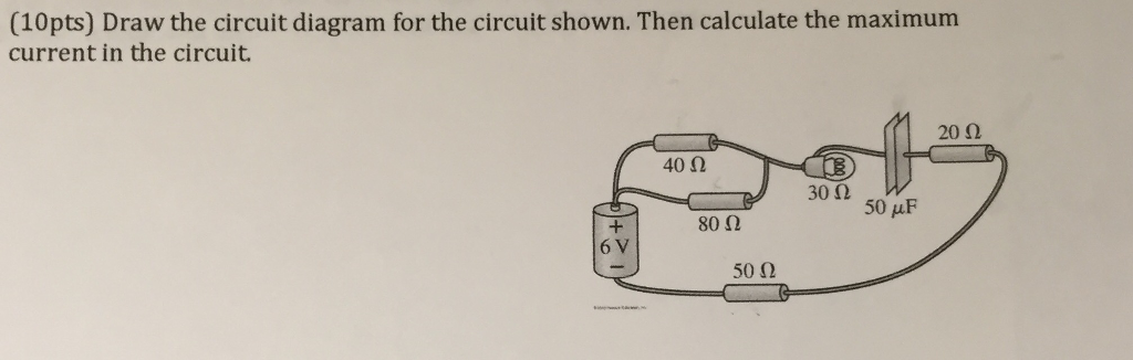 Solved Draw the circuit diagram for the circuit shown. Then | Chegg.com