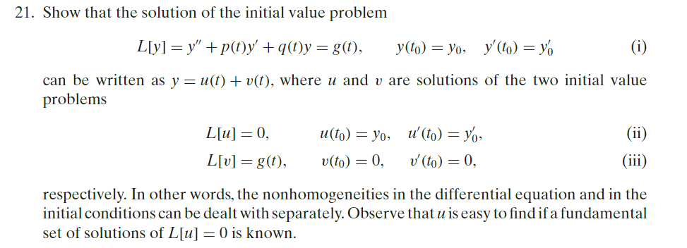 Solved 21. Show that the solution of the initial value | Chegg.com
