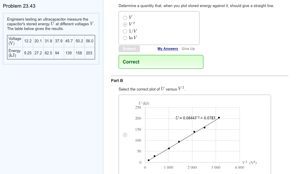 Solved Engineers testing an ultracapacitor measure the | Chegg.com