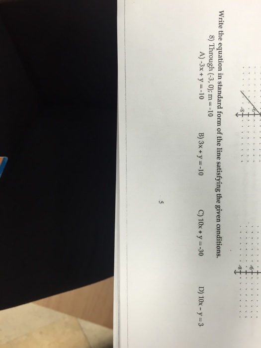 write the equation in standard form y 1 3x 10