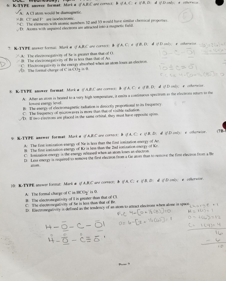 Solved KTYPE answer format Mark a if A,B.C are correct b