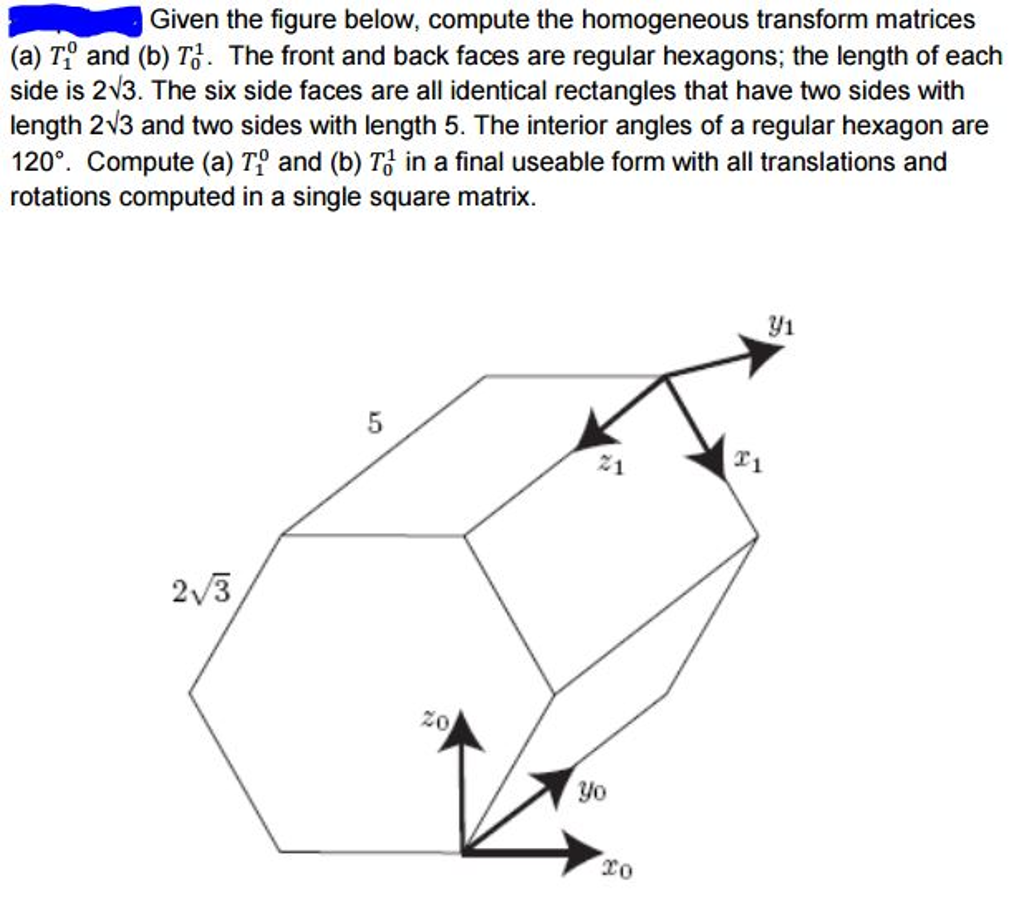 Given the figure below, compute the homogeneous | Chegg.com