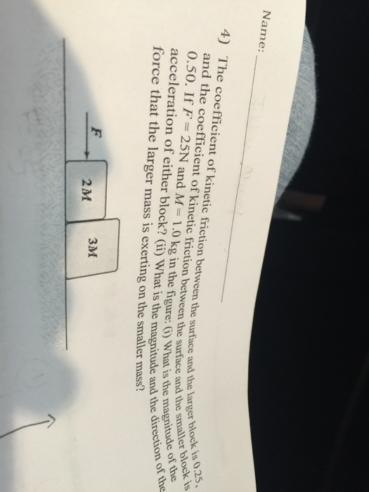 Solved The coefficient of kinetic friction between the | Chegg.com