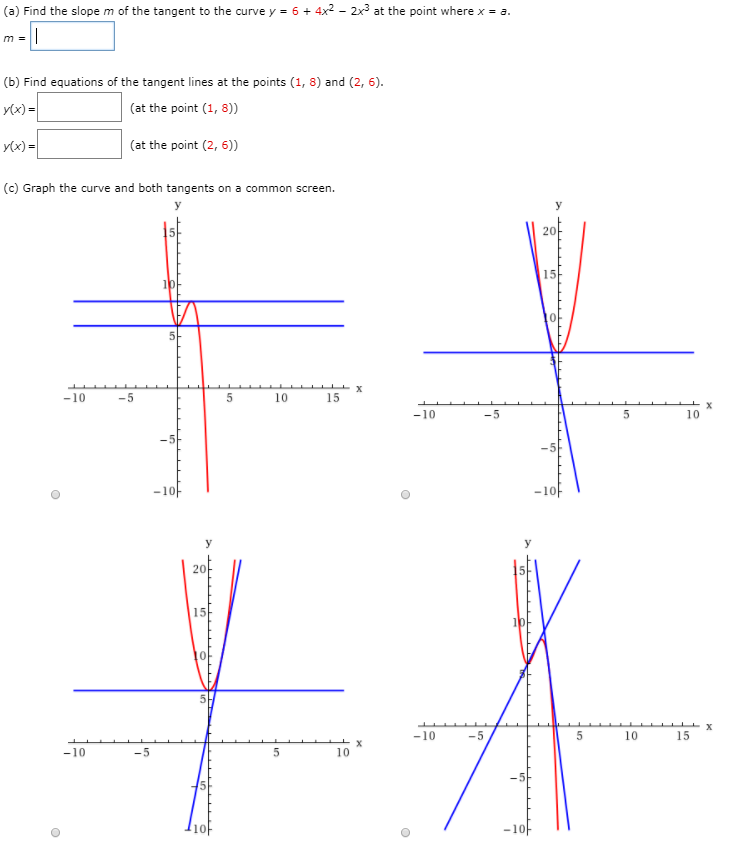 Solved A Find The Slope M Of The Tangent To The Curve Y 6