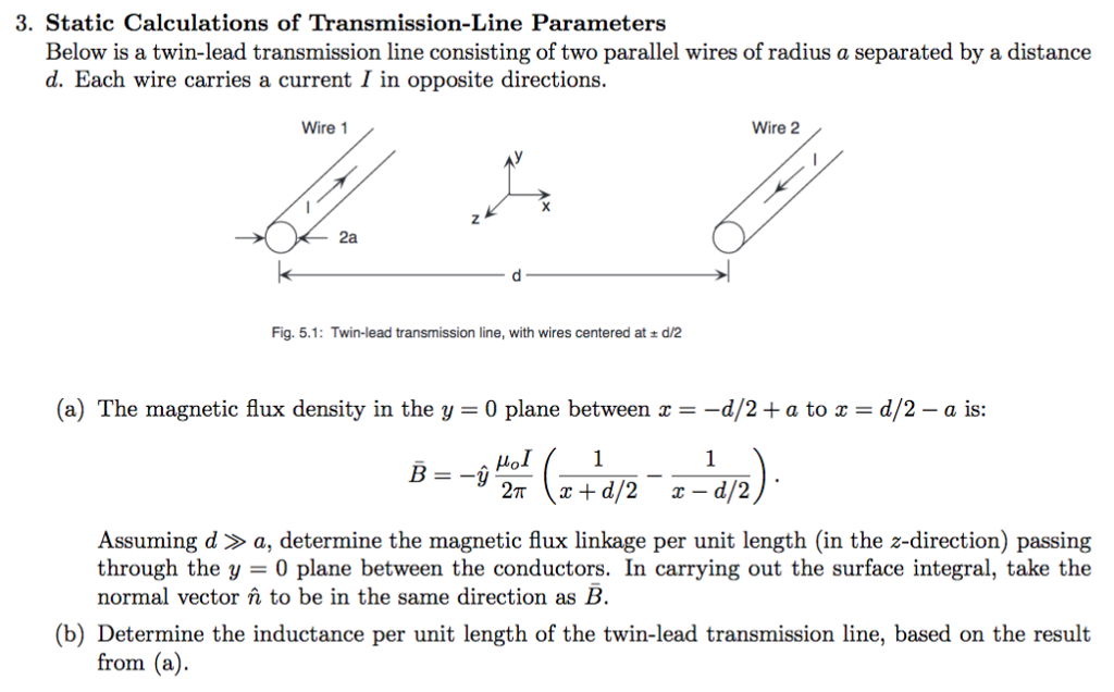 Below is a twinlead transmission line consisting of