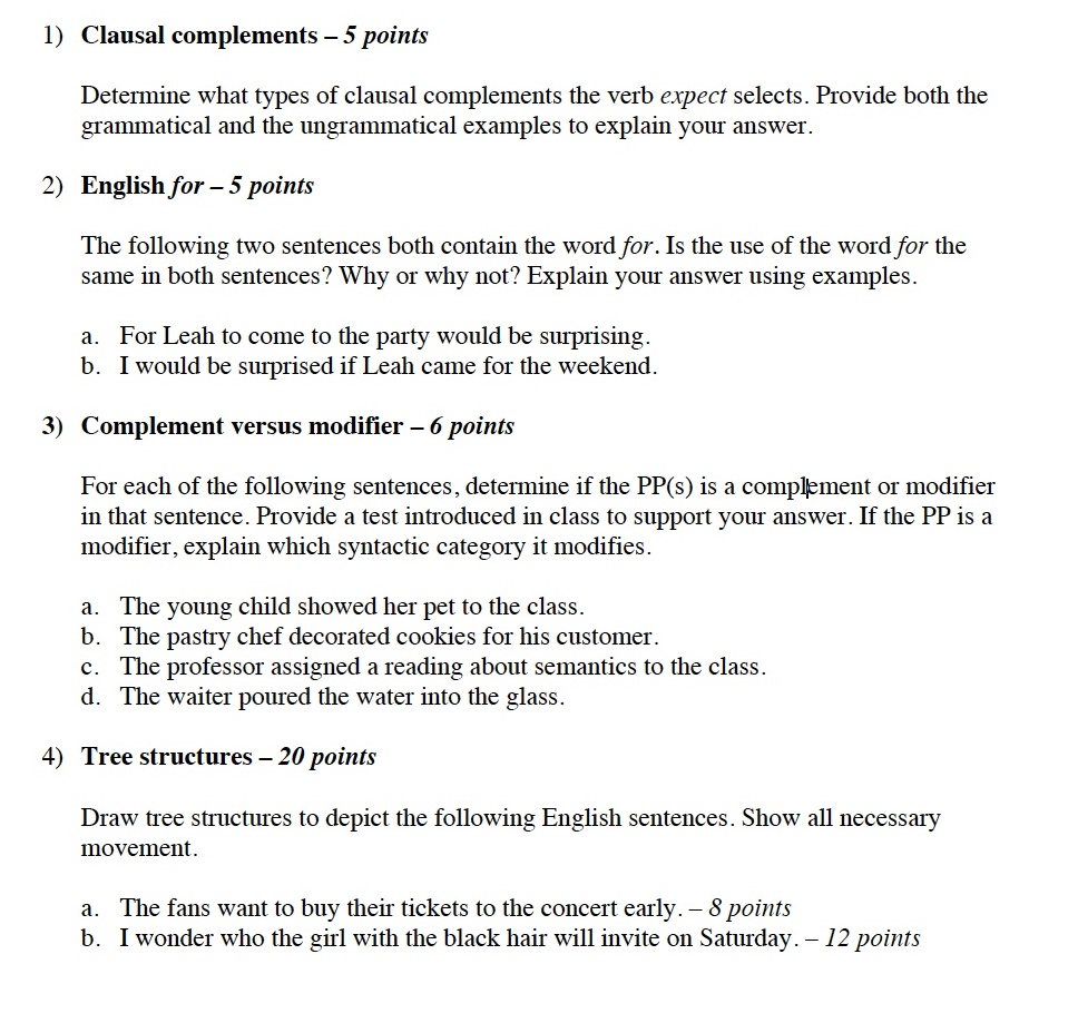 determine-what-types-of-clausal-complements-the-verb-chegg