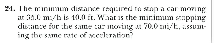 Solved 24. The minimum distance required to stop a car | Chegg.com