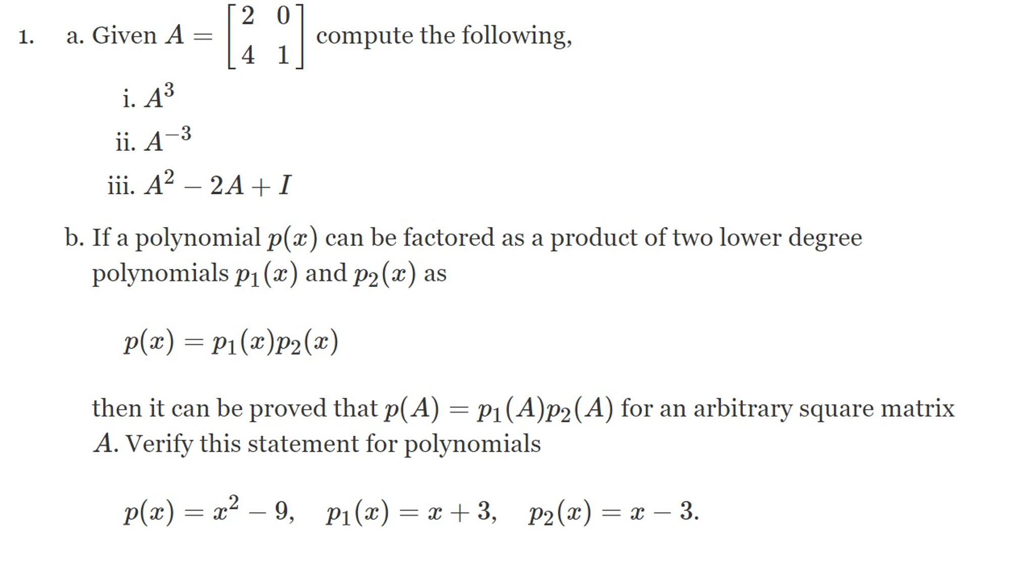 Solved A2Q1 Linear Assignment. SHOW ALL STEPS FOR THE | Chegg.com