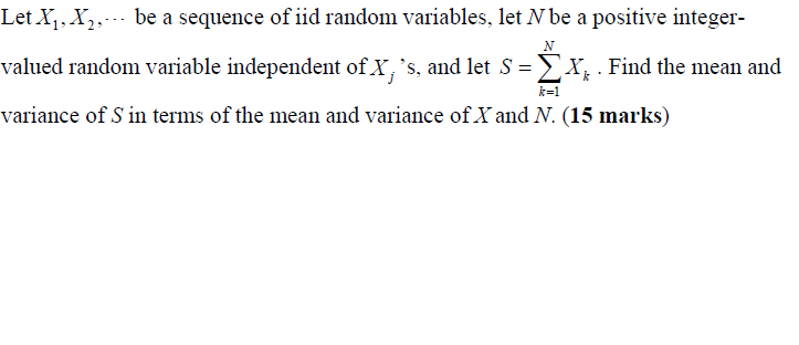 Solved LetX X Be A Sequence Of Iid Random Variables Chegg