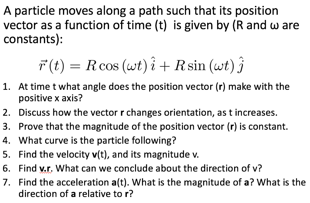 Solved A Particle Moves Along A Path Such That Its Position | Chegg.com