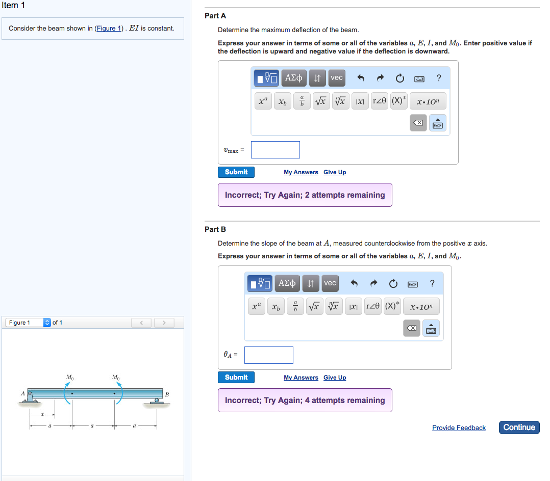 Solved onsider the beam shown in (Figure 1) . EI is | Chegg.com