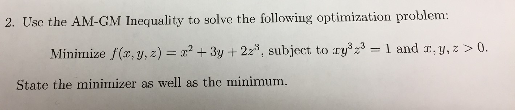 problem solving using the am gm inequality