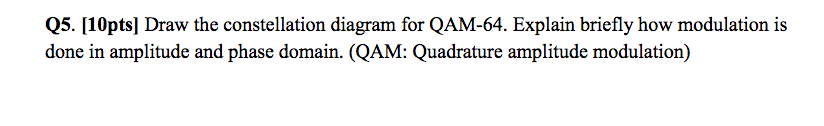 Solved Draw the constellation diagram for QAM-64. Explain | Chegg.com