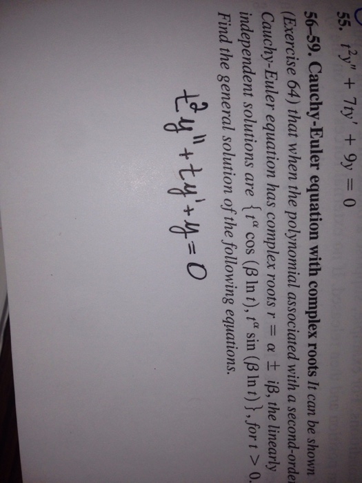 Solved CauchyEuler equation with complex roots It can be