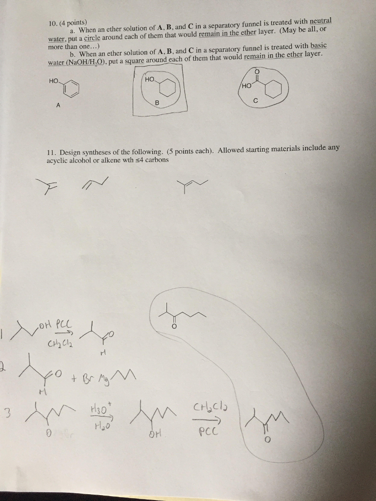 Solved a. When an ether solution of A, B, and C in a