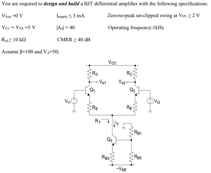 Solved You are required to design and build a BJT