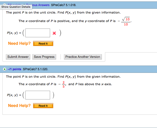 Solved Show Question Detailsous Answers SPreCalc7 5 1 018 Chegg