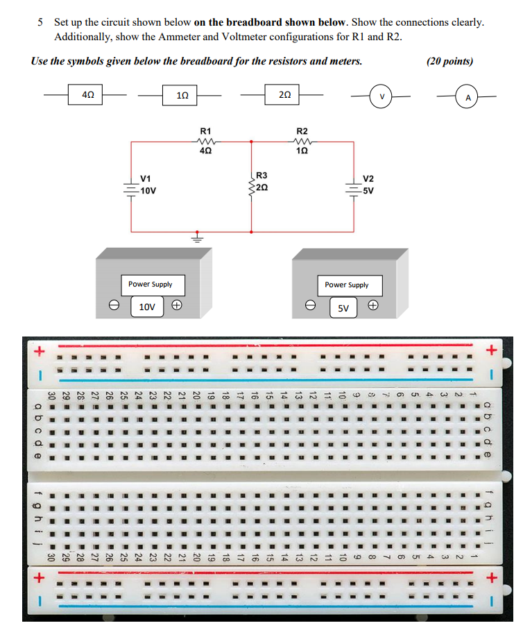 Solved 5 Set Up The Circuit Shown Below On The Breadboard | Chegg.com