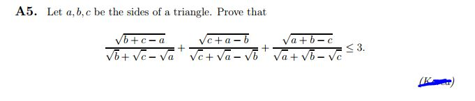 Solved A5 Let A B C Be The Sides Of A Triangle Prove Chegg Solved A5 Let A B C Be The Sides Of A Triangle Prove Chegg