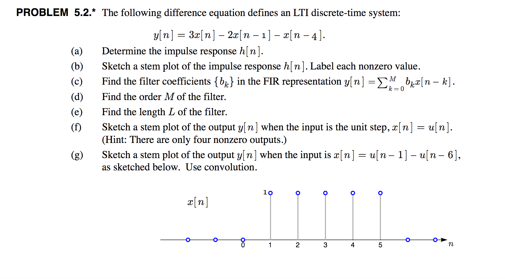 Solved The following difference equation defines an LTI | Chegg.com