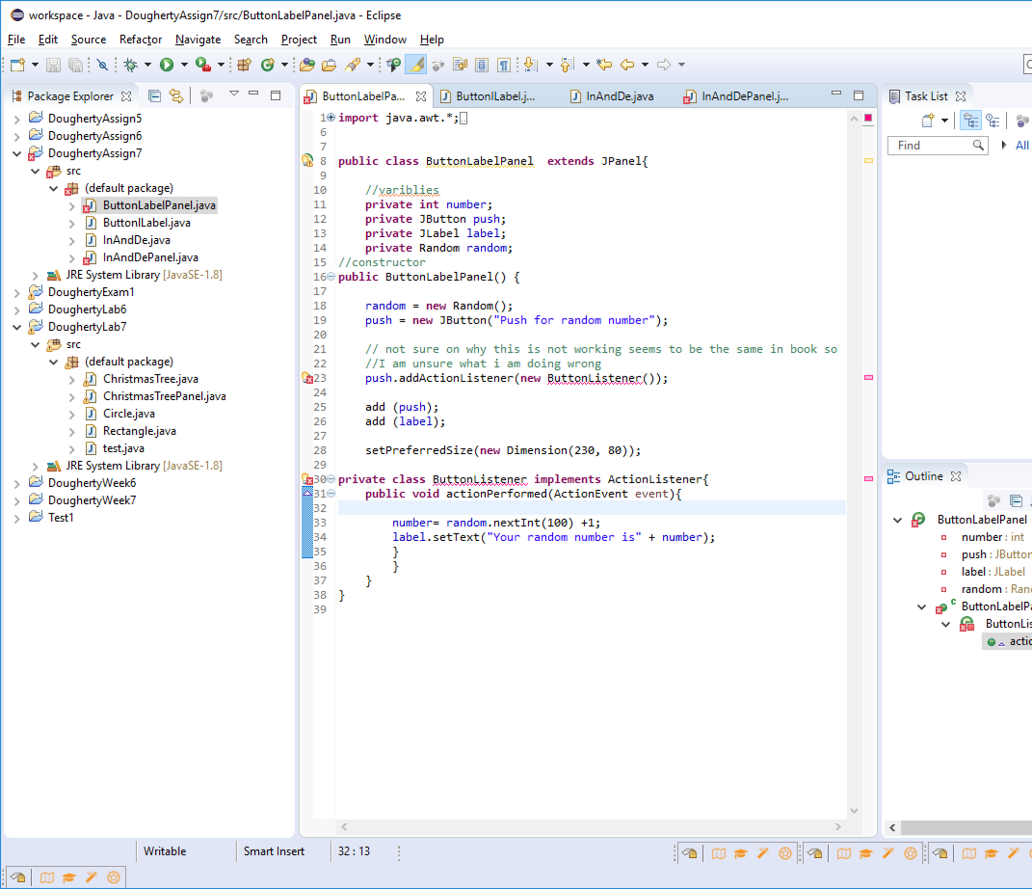 Solved Not sure on my error in my code in java. Here is the | Chegg.com