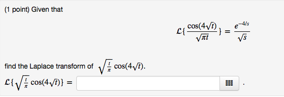 laplace of 1 root t