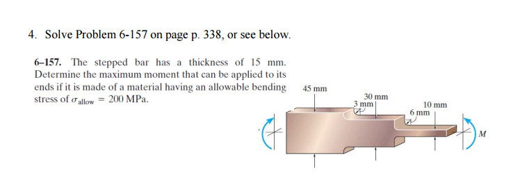 Solved The Stepped Bar Has A Thickness Of 15 Mm. Determine | Chegg.com ...