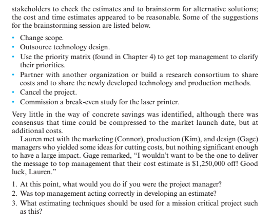 Solved Chapter 5 Estimating Project Times And Costs Sharp | Chegg.com