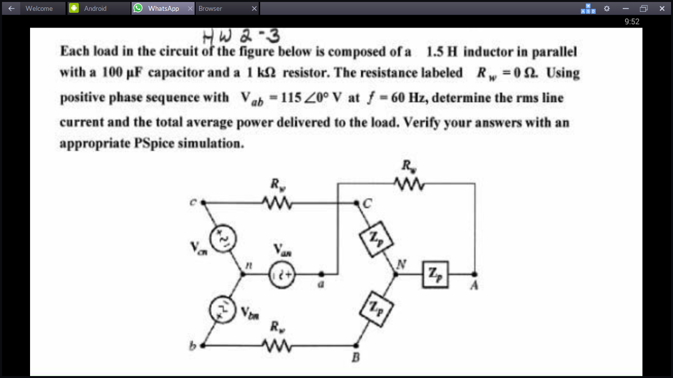 Solved Each load in the circuit of the figure below is | Chegg.com