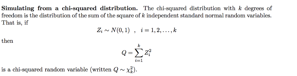 Solved Simulating from a chi-squared distribution The | Chegg.com