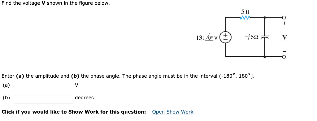 Solved Find the voltage V shown in the figure below. 5Ω | Chegg.com