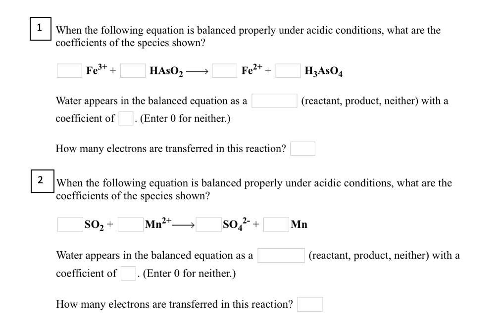 Solved When the following equation is balanced properly | Chegg.com