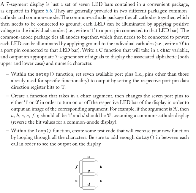 Solved A 7-segment display is just a set of seven LED bars | Chegg.com