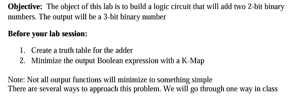 a logic circuit that can add two binary numbers