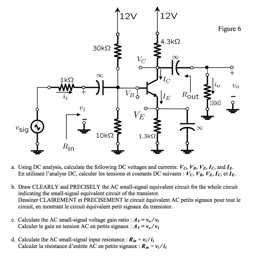 Solved The transistor in the circuit shown in Figure 6, has | Chegg.com