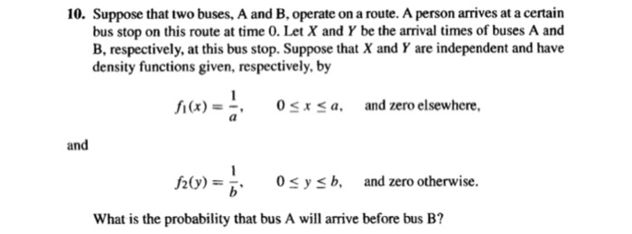 Solved Suppose that two buses. A and B. operate on a route. | Chegg.com
