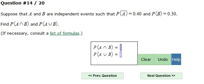 Solved Question 14 20 Suppose that A and B are Chegg