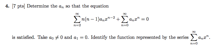 Solved 4. Determine The A So That The Equation Is Satisfied. 