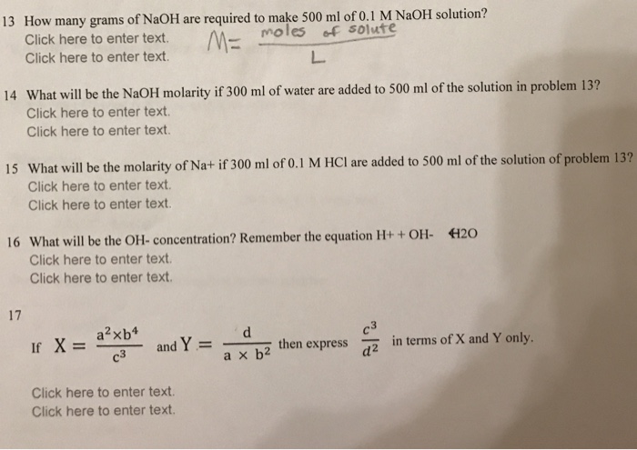 Solved How Many Gram Of Naoh Is Needed To Mix With Ml Of Chegg Hot Sex Picture 3725