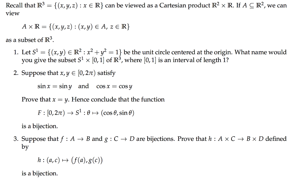 Solved Recall that R{(x, y, z) x E R} can be viewed as a
