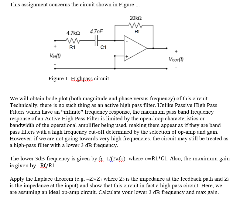 This assignment concerns the circuit shown in Figure | Chegg.com