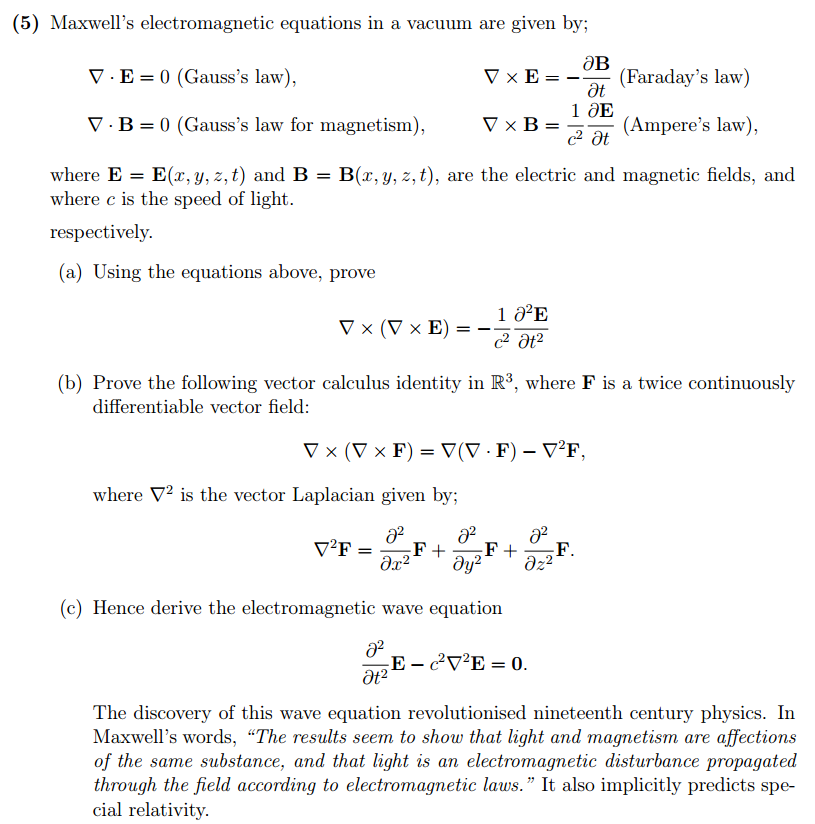 Solved Maxwell's equations in a vacuum are
