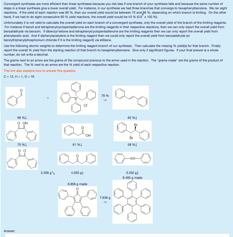 Solved Convergent Syntheses Are More Efficient Than Linear | Chegg.com