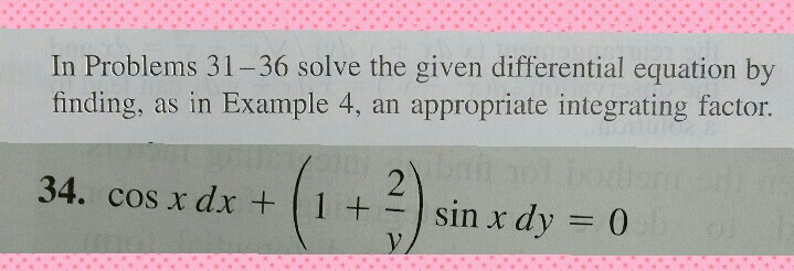 Solved In Problems 31-36 solve the given differential | Chegg.com